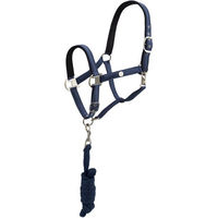 Produktbild von EQUIVA Pony Halfter aus Satin mit Strick in Blau