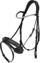 EQUIVA Trense Felis by Kieffer mit Zügel aus Leder in Schwarz für Warmblut Pferde – Bild 1 von 5