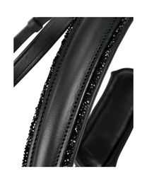 EQUIVA Trense Mimosa aus Leder mit Zügel für Pferde in Schwarz – Bild 1 von 4