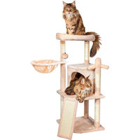 Produktbild von Equivera Katzenbaum Beige mit Plüschbezug inklusive Höhle und Hängematte 106 cm hoch