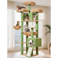 Produktbild von Equivera Katzenbaum Grün mit 7 Kratzbäumen und 193 cm Höhe für mehrere Katzen