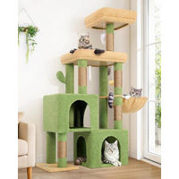 Produktbild von Equivera Katzenbaum Kaktusgrün 134 cm mit 2 Häusern und Plattform