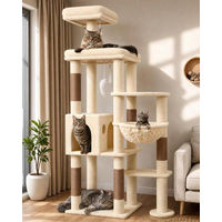 Produktbild von Equivera Katzenbaum XL Beige mit Plüschbezug 167 cm hoch für große Katzen