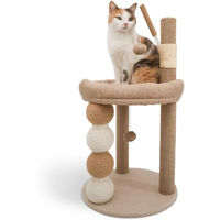 Produktbild von Equivera Katzenkratzbaum Beige mit Liegeflächen und Häuschen für Katzen