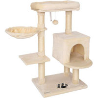 Produktbild von Equivera Katzenkratzbaum mit Plüschball und Wandbefestigung aus Sisal und Plüsch in Beige 93 cm