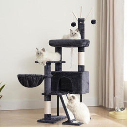 Equivera Kratzbaum für kleine Katzen und Kätzchen mit Plüschbezug, Hängematte und Kratzsäulen – Bild 1 von 1