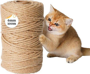Equivera Sisal-Seil für Katzenkratzbäume 100 Meter 6 mm Natürliches Kratzseil – Bild 1 von 1