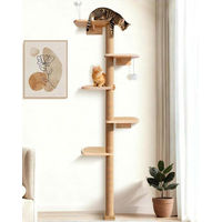 Produktbild von Equivera Wandkratzbaum aus Naturholz mit 5 Ebenen und Sisal für Katzen 210 cm