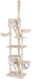 Equivera XXL-Kratzbaum für Katzen mit Sisal und Plüsch in Beige/Weiß mit Hängematte, Tunnel und Höhlen – Bild 1 von 1