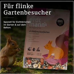 Erdtmanns Eichhörnchenfutter 600g Nährstoffreiche Mischung aus Nüssen Saaten und Früchten für Eichhörnchen und Wildvögel – Bild 1 von 4