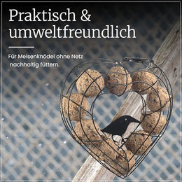 Erdtmanns Futterherz Vogelhaus aus Metall in Grün als Futterspender für Wildvögel – Bild 1 von 5