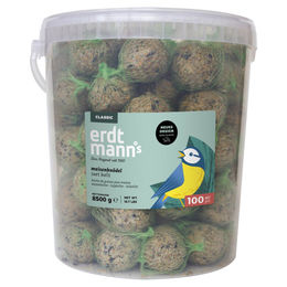 Erdtmanns Meisenknödel mit Getreideflocken und Sonnenblumenkernen für Wildvögel 100 Stück im Eimer – Bild 1 von 9