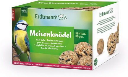 Erdtmanns Meisenknödel Vogelfutter für Meisen und Wildvögel 35 Stück im Karton ohne Netz – Bild 1 von 3