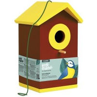 Produktbild von Erdtmanns Vogelhaus Nistkasten aus Holz dunkelrot für Wildvögel