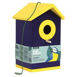 Erdtmans bunter Nistkasten aus Holz für Wildvögel wie Meisen und Spatzen in Blau – Bild 1 von 4