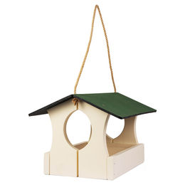 Produktbild von Erdtmans Vogelhaus Prag aus Holz in Beige zum Aufhängen für Wildvögel und Tauben
