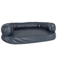 Produktbild von Ergonomisches Hundebett von Furnicato aus Kunstleder in Dunkelblau 88x65cm mit Schaumstoff