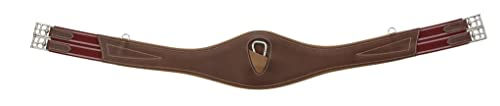 Eric Thomas Hybrid geschweifter Sattelgurt aus Leder in Braun mit Edelstahlbeschlägen 125 cm – Bild 1 von 2