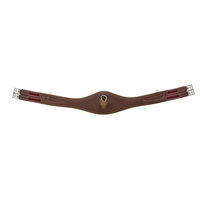 Produktbild von Eric Thomas Hybrid geschweifter Sattelgurt aus Leder in Braun mit Edelstahlbeschlägen 125 cm