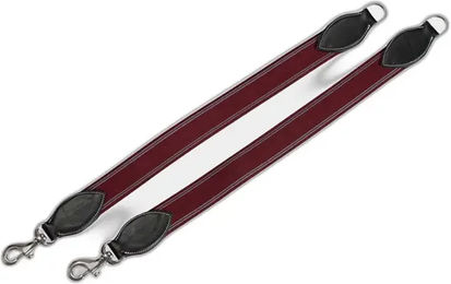 Produktbild von Eric Thomas Pro Elastisches Vorderzeug für Ponys aus Leder in Schwarz Rot Grau gestreift