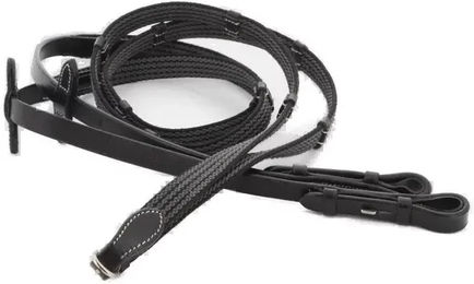 Produktbild von Eric Thomas Supergrip Riemen für Pferdezügel aus Leder in Schwarz