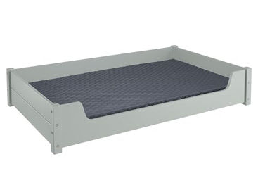 Erst-Holz Haustierbett aus Kiefer mit Matratze und Rollrost Grau Extra Groß 120x70 cm – Bild 1 von 8
