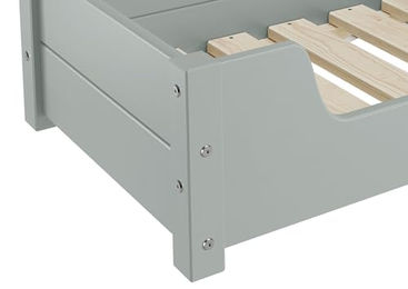 Erst-Holz Hundebett aus Kiefer mit Matratze und Rollrost Grau 80x50 cm – Bild 1 von 4