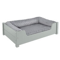 Produktbild von Erst-Holz Hundebett aus Kiefer mit Rollrost und Matratze Grau 80x50 cm