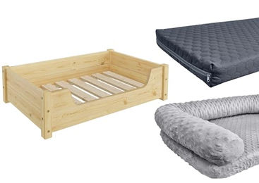 Erst-Holz Hundebett aus Kiefer Natur 80x50 cm – Bild 1 von 4