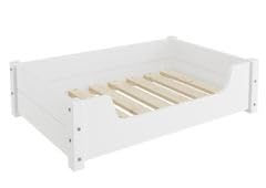 Erst-Holz Hundekorb aus Kiefer in Weiß mit grauer Liegefläche 80x50 cm – Bild 1 von 6