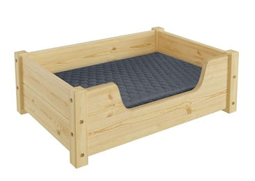Erst-Holz Tierbett aus Kiefer Natur für Hunde und Katzen 60x40 cm – Bild 1 von 5