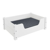 Produktbild von Erst-Holz Tierbett für Hunde und Katzen aus Kiefer Holz Weiß 60x40 cm inklusive Matratze und Rollrost