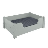 Produktbild von Erst-Holz Tierbett für Hunde und Katzen aus Kiefer mit Matratze und Rollrost Grau 60x40 cm