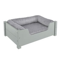 Produktbild von Erst-Holz Tierbett für Hunde und Katzen aus Kiefer mit Rollrost und Polsterung Grau 60x40 cm