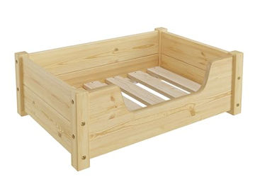 Erst-Holz Tierbett für Hunde und Katzen aus Kiefer Natur 60x40 cm – Bild 1 von 4