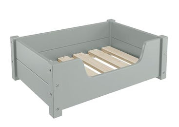 Erst-Holz Tierbett für Hunde und Katzen aus Kiefernholz Grau 60x40 cm mit Rollrost – Bild 1 von 7