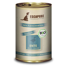 Produktbild von Escapure Bio Hundefutter Ente mit hohem Fleischanteil 24x400g