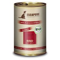 Produktbild von Escapure Bio Hundefutter Rinder Gulasch Stückchen in Sauce 6x400g