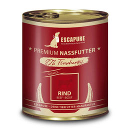 Produktbild von Escapure Hund Nassfutter Rinder Gulasch Stückchen in Sauce mit hohem Fleischanteil 6 x 800 g