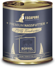 Produktbild von Escapure Hundefutter Büffel Stückchen in Sauce mit hohem Fleischanteil 6x800g