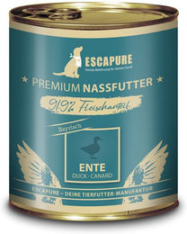 Produktbild von Escapure Hundefutter Ente Stückchen in Sauce mit hohem Fleischanteil 6x800g