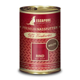 Produktbild von Escapure Hundefutter für Welpen Rind Stückchen in Sauce mit hohem Fleischanteil 6 x 400 g