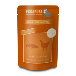 Escapure Katzen Nassfutter Kitten Lachs und Huhn Pastete 12 x 100 g – Bild 1 von 1