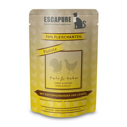 Escapure Katzen Nassfutter Pute & Huhn mit Katzengamander und Leinöl 12 x 100 g – Bild 1 von 1