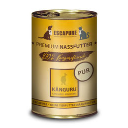 Produktbild von Escapure Nassfutter Känguru Monoprotein mit hohem Fleischanteil Stückchen in Sauce 6 x 400 g