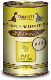 Produktbild von Escapure Nassfutter Pute Monoprotein Hypoallergen Ausschlussdiät 24x400g