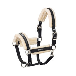Eskadron Basic Faux Fur Double Pin Halfter für Warmblut in Braun und Beige – Bild 1 von 2