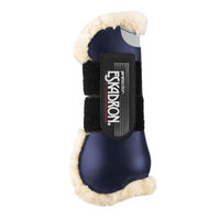 Produktbild von Eskadron Basics Flexisoft Faux Fur Gamaschen vorne 2er Set für Pferde Größe Pony in Nightblue