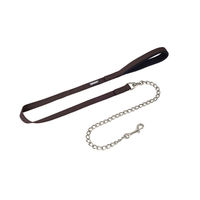 Produktbild von Eskadron Basics Führkette für Pferde in Braun mit vernickelten Metallbeschlägen