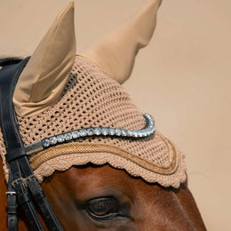 Eskadron Classic Sports 26 Jewel Fliegenohren für Ponys aus Baumwolle in Beige und Gold – Bild 1 von 3